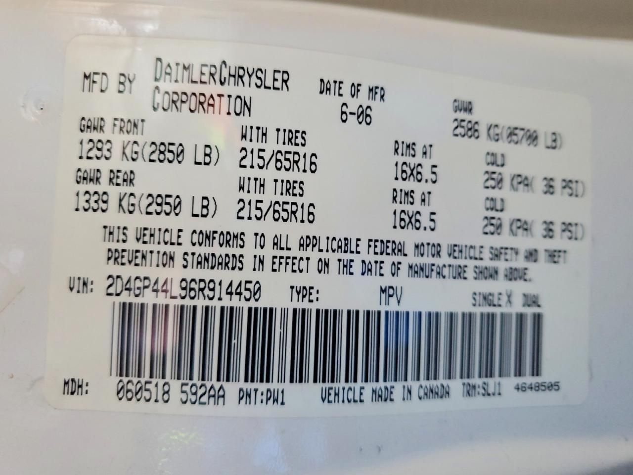 2006 Dodge Grand Caravan sxt