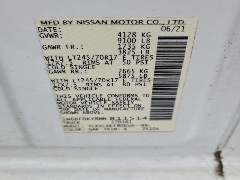 2021 Nissan NV 2500 S