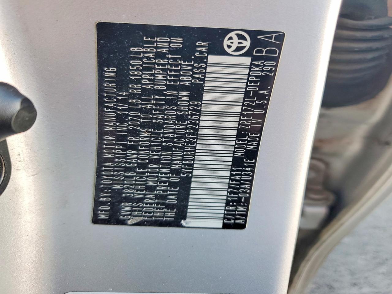 2015 Toyota Corolla l