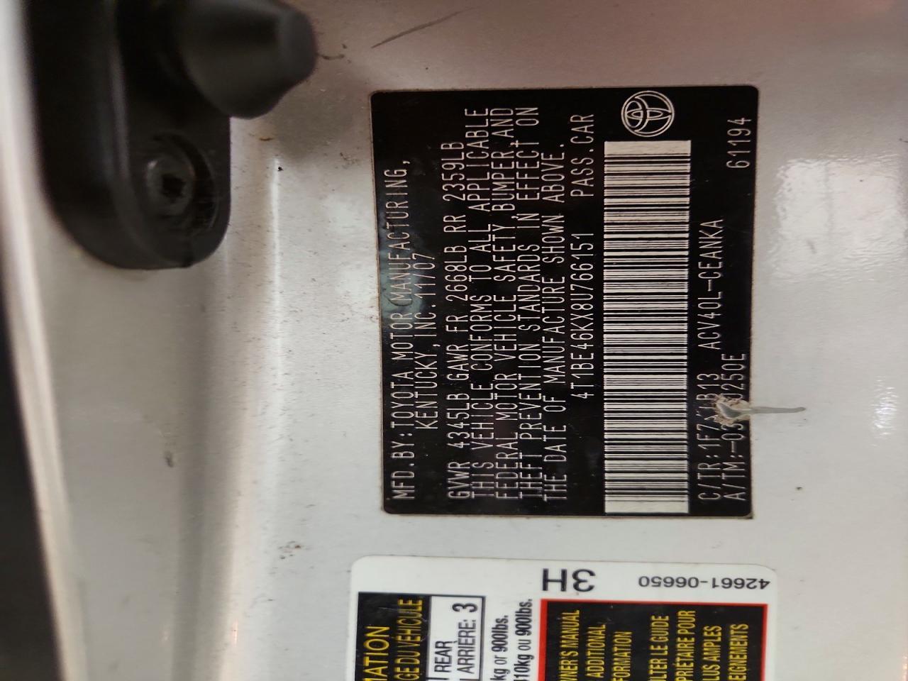 2008 Toyota Camry le