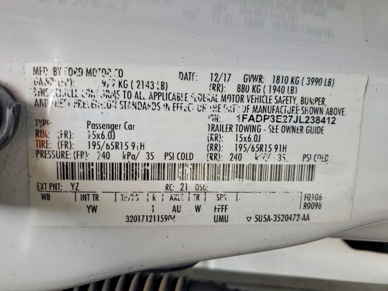 2018 Ford Focus s