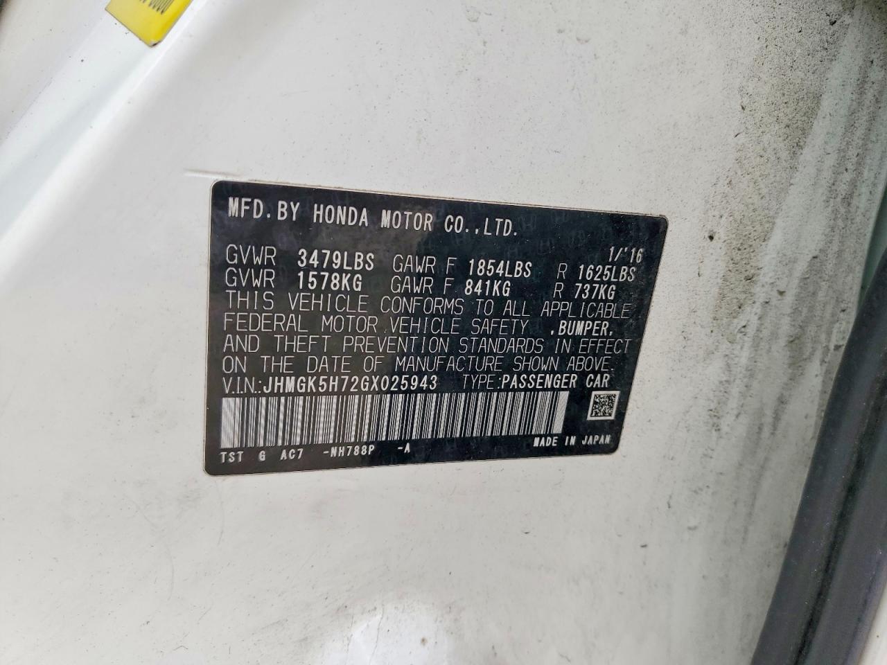 2016 Honda Fit ex