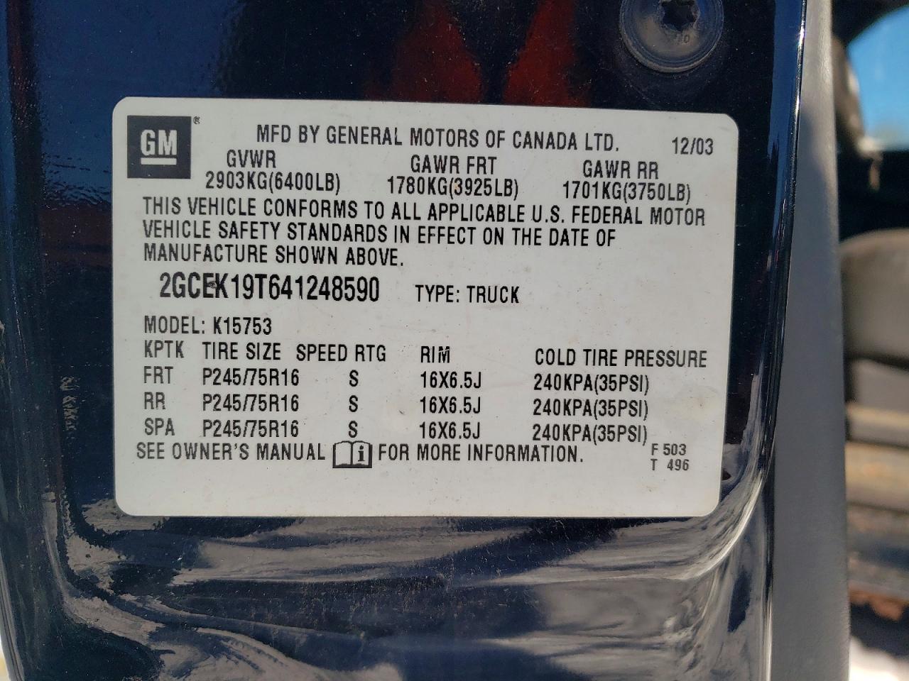 2004 Chevrolet Silverado K1500