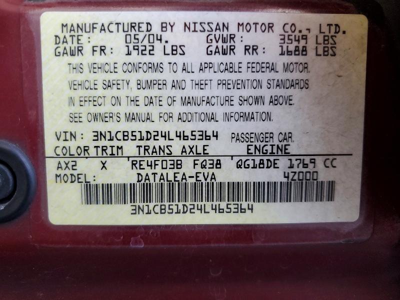 2004 Nissan Sentra 1.8