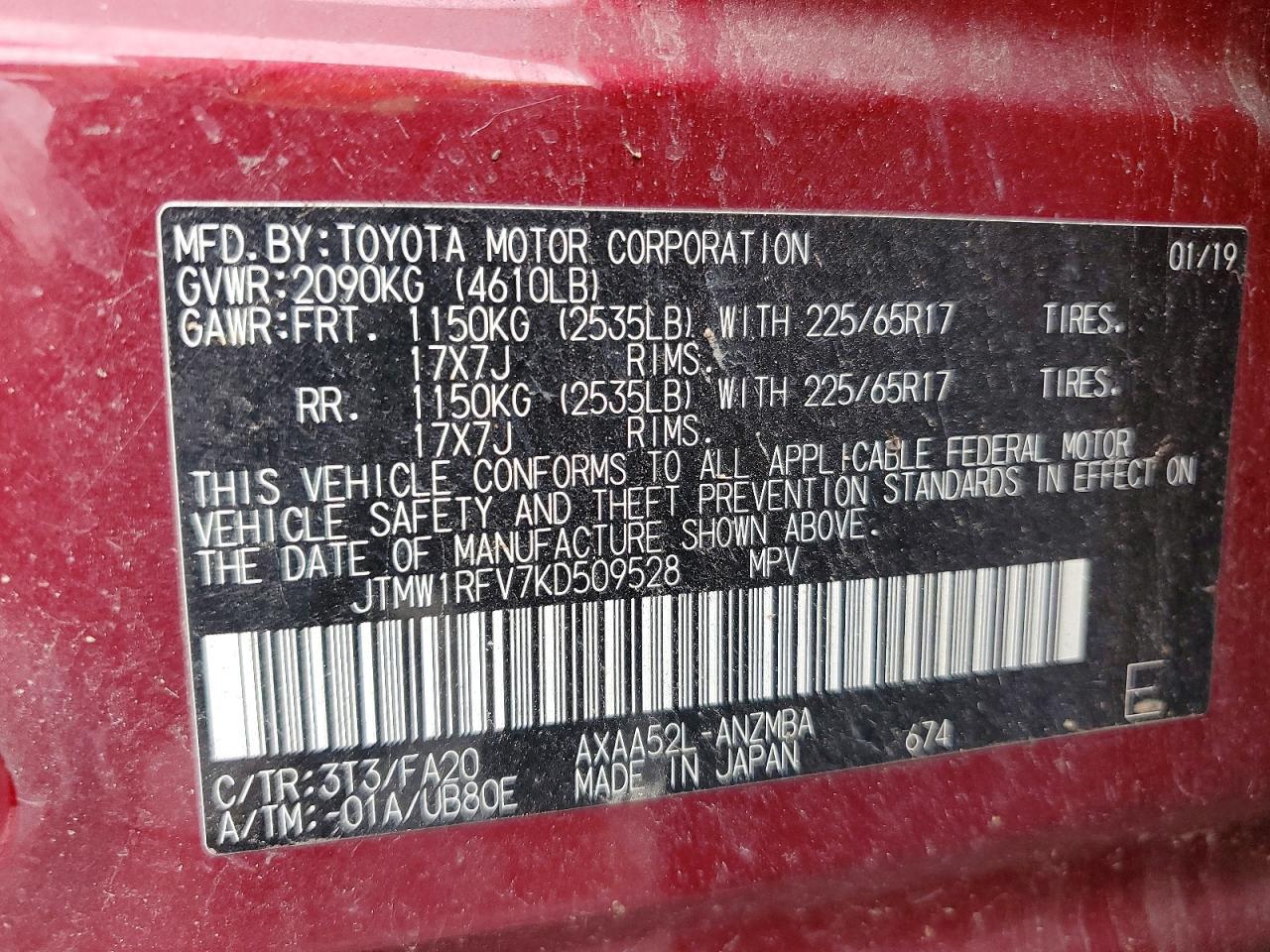 2019 Toyota Rav4 xle