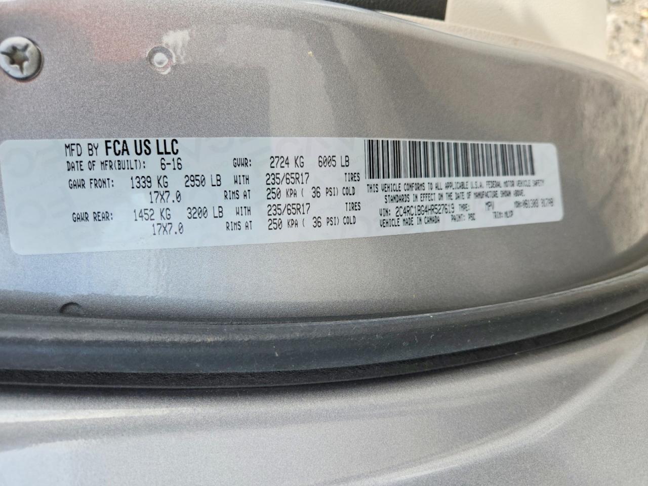 2017 Chrysler Pacifica Touring l