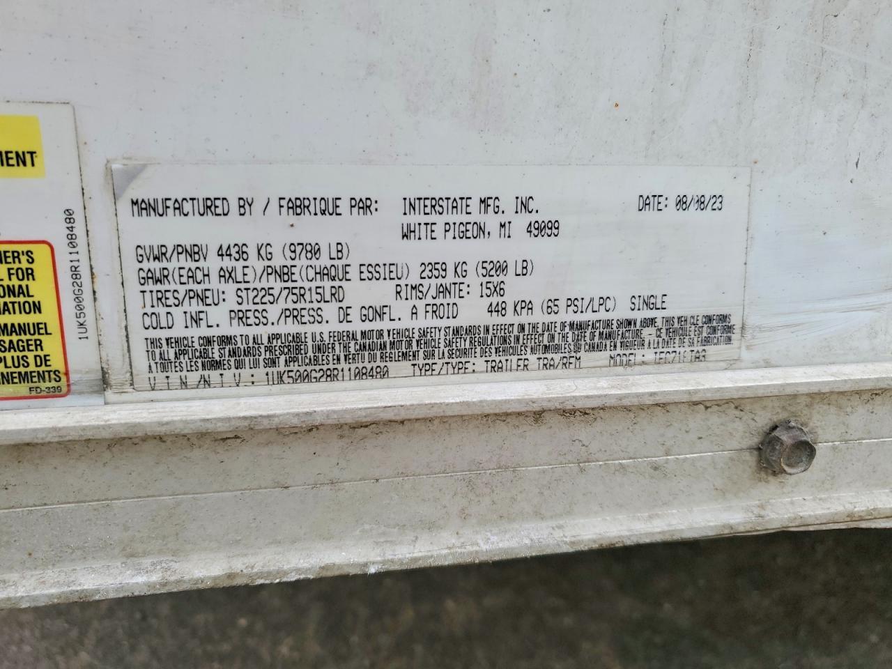 2024 Unknown 2024 Interstate IFC71FTA3 Enclosed Cargo Trailer