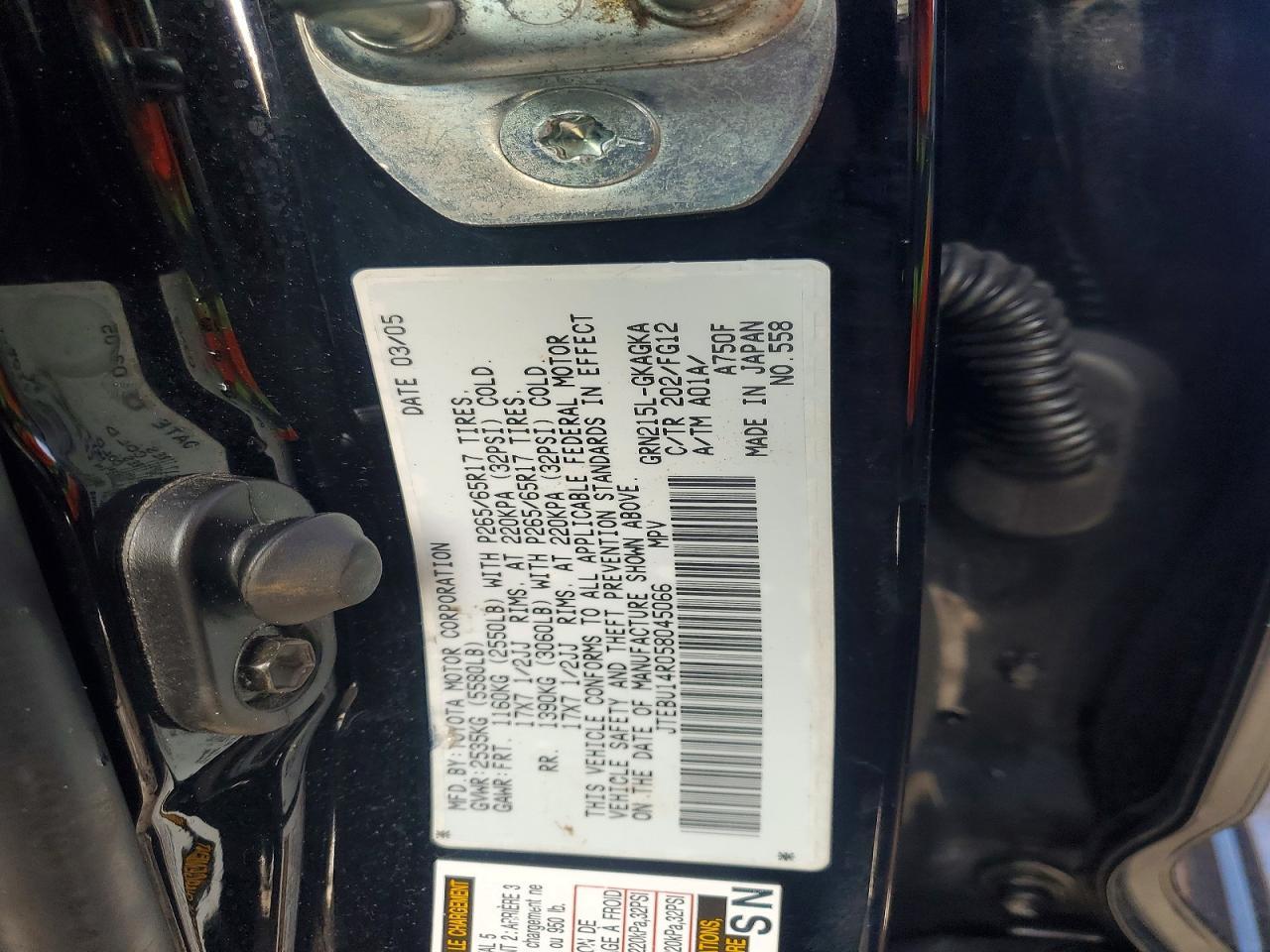2005 Toyota 4runner SR5