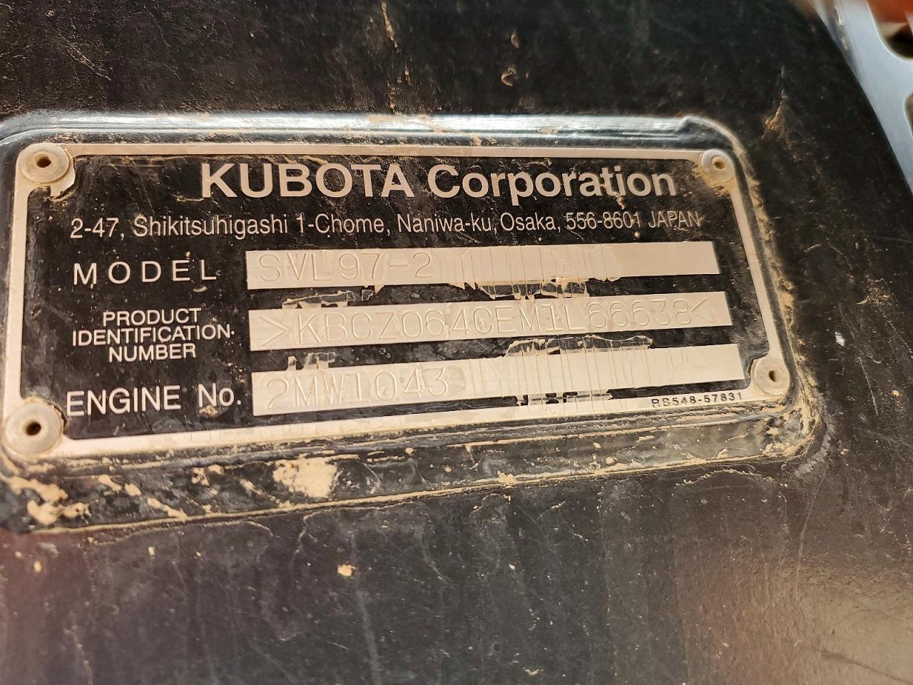 2022 Kubota SVL97-2 Tracked Skid Steer Loader