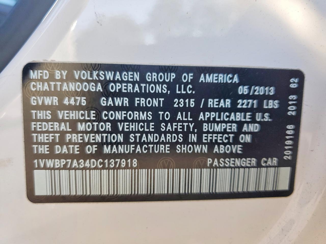 2013 Volkswagen Passat se