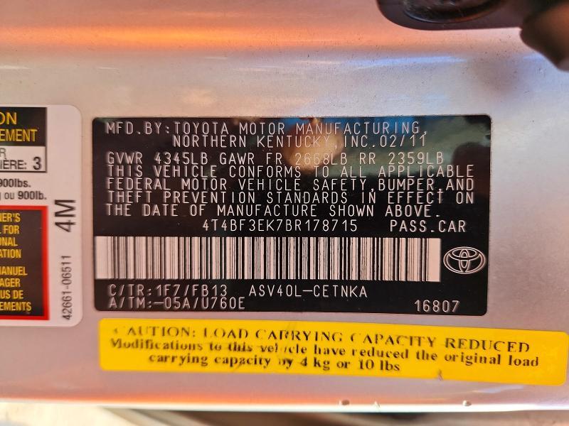 2011 Toyota Camry le