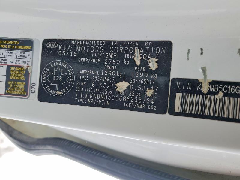 2016 KIA Sedona lx