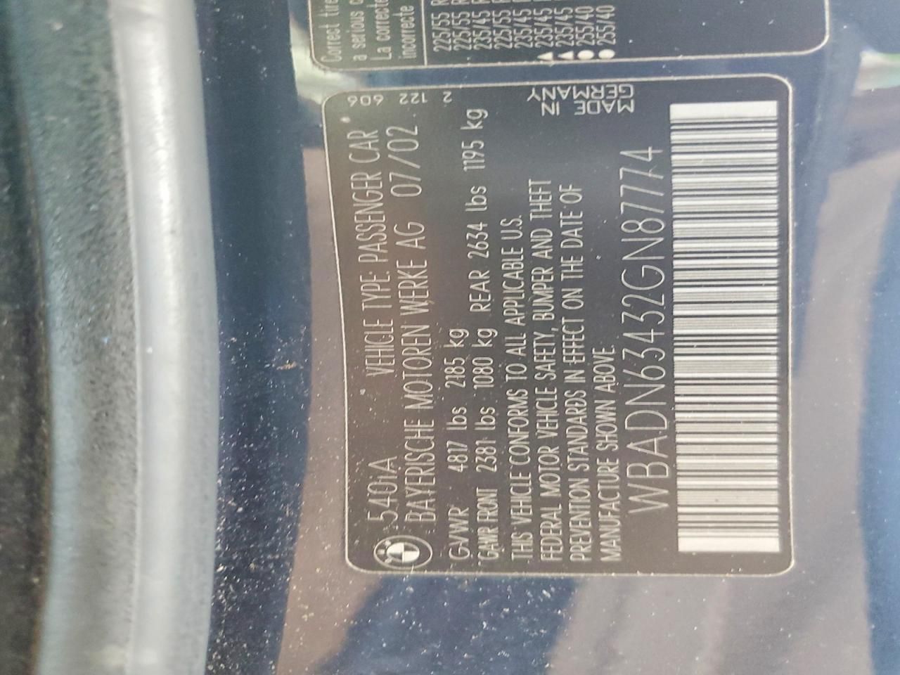 2002 BMW 540 i Automatic