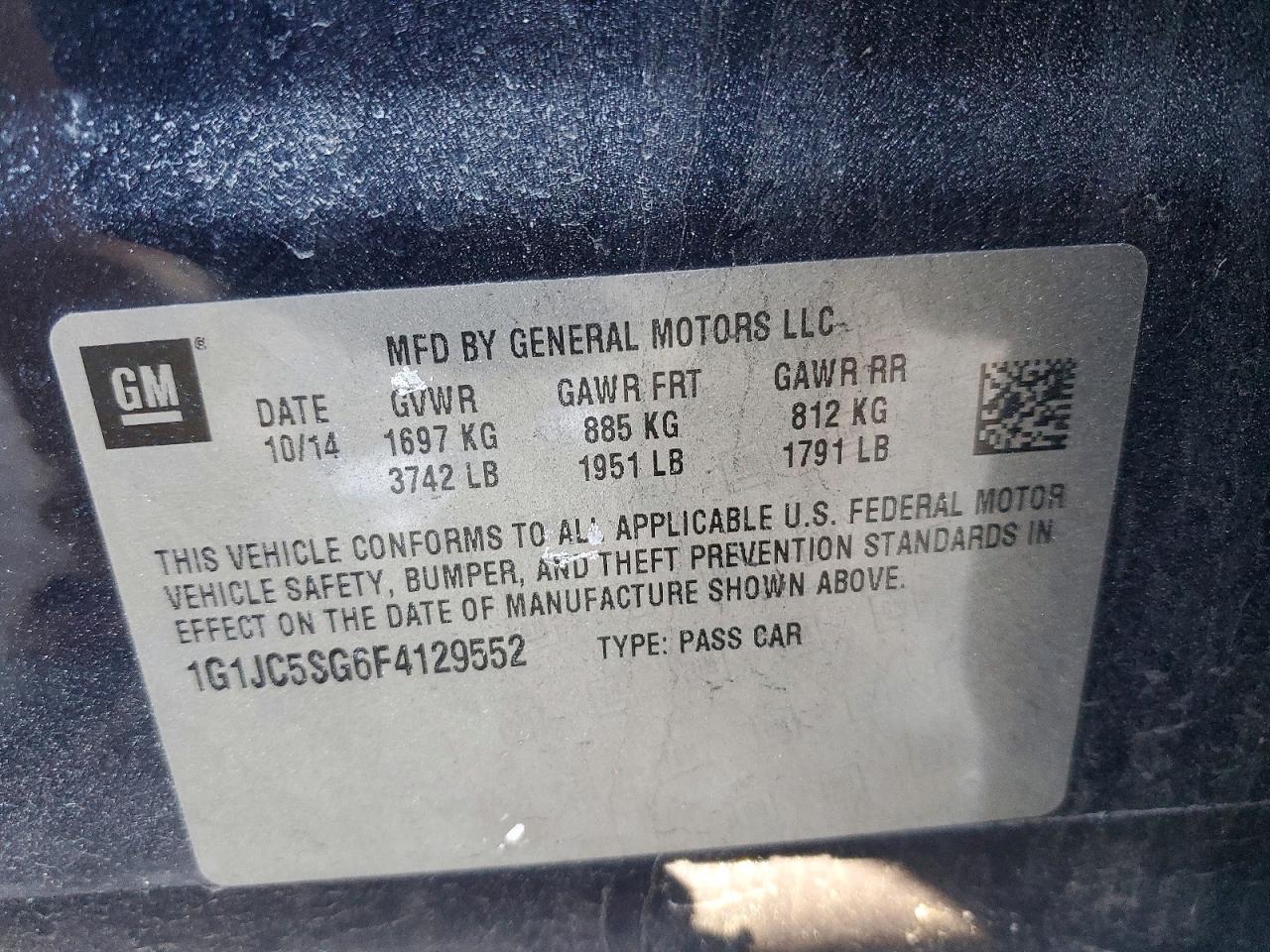 2015 Chevrolet Sonic lt
