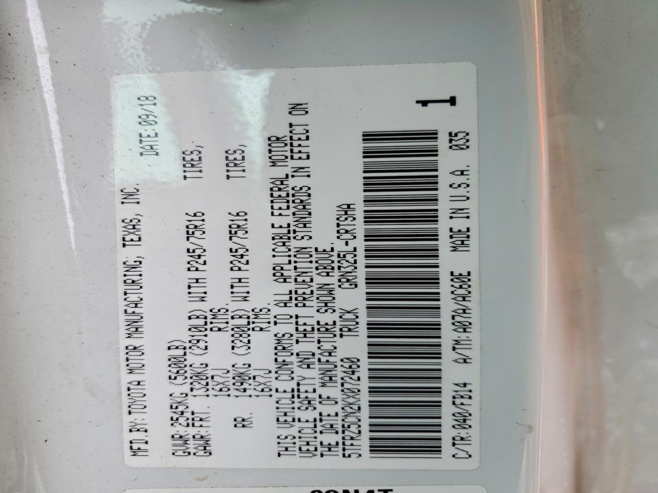 2019 Toyota Tacoma SR V6