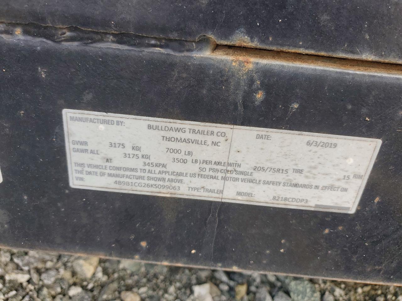 2020 Bullet Dawg 8218CDDP3 Equipment Trailer
