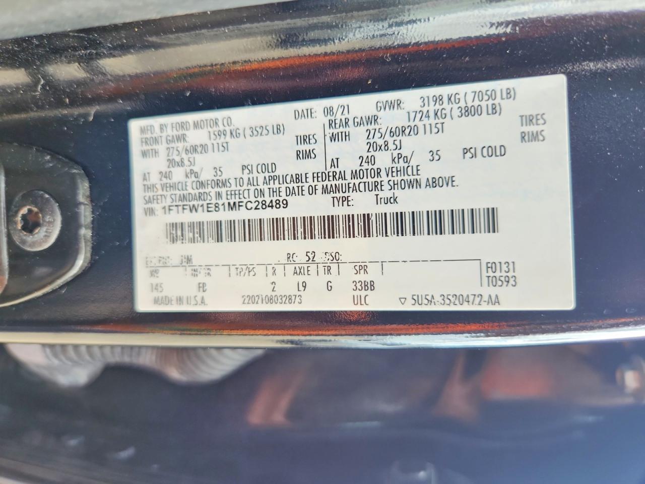2021 Ford F150 Supercrew