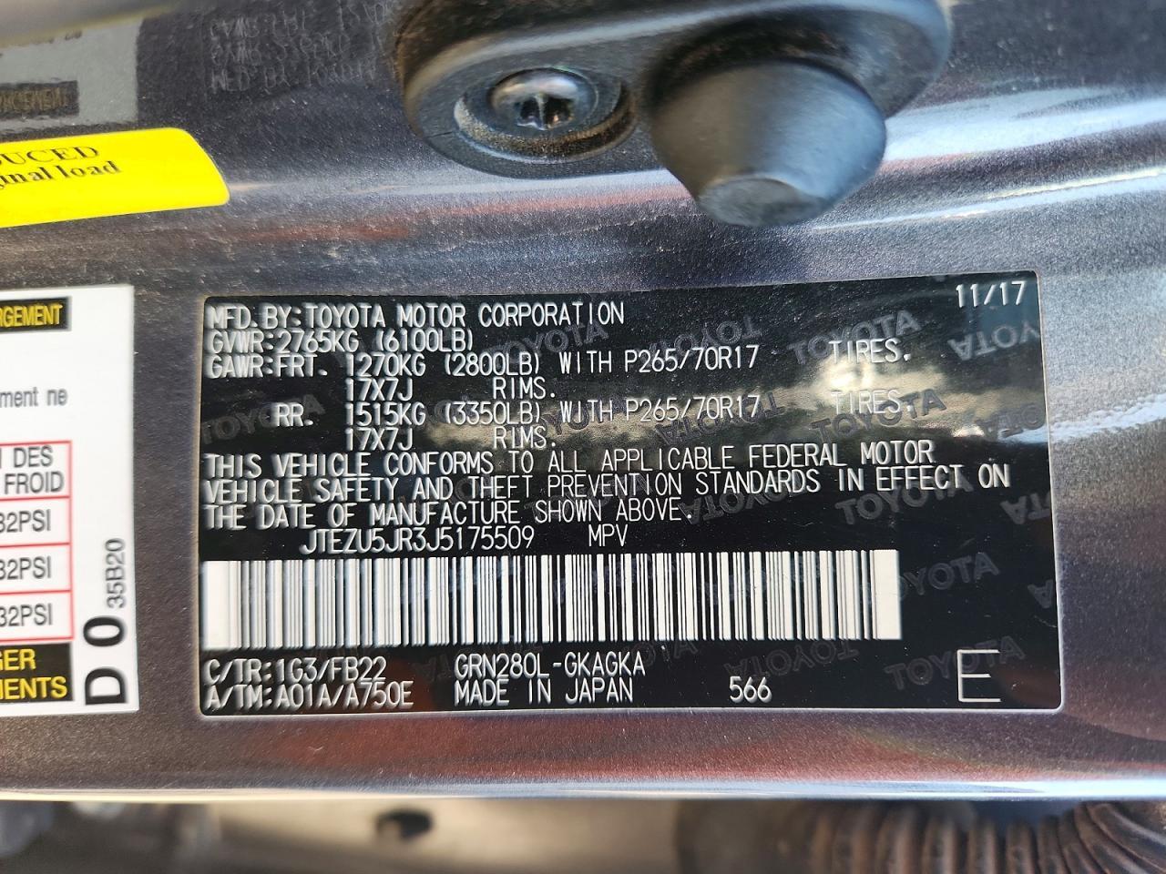 2018 Toyota 4runner SR5