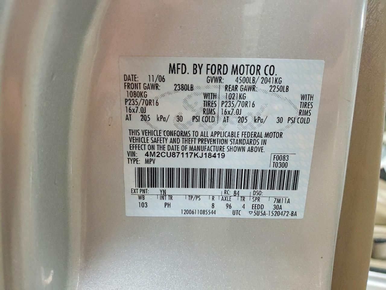 2007 Mercury Mariner Premier