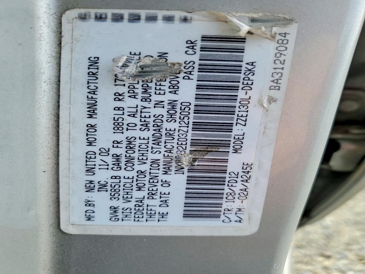 2003 Toyota Corolla s