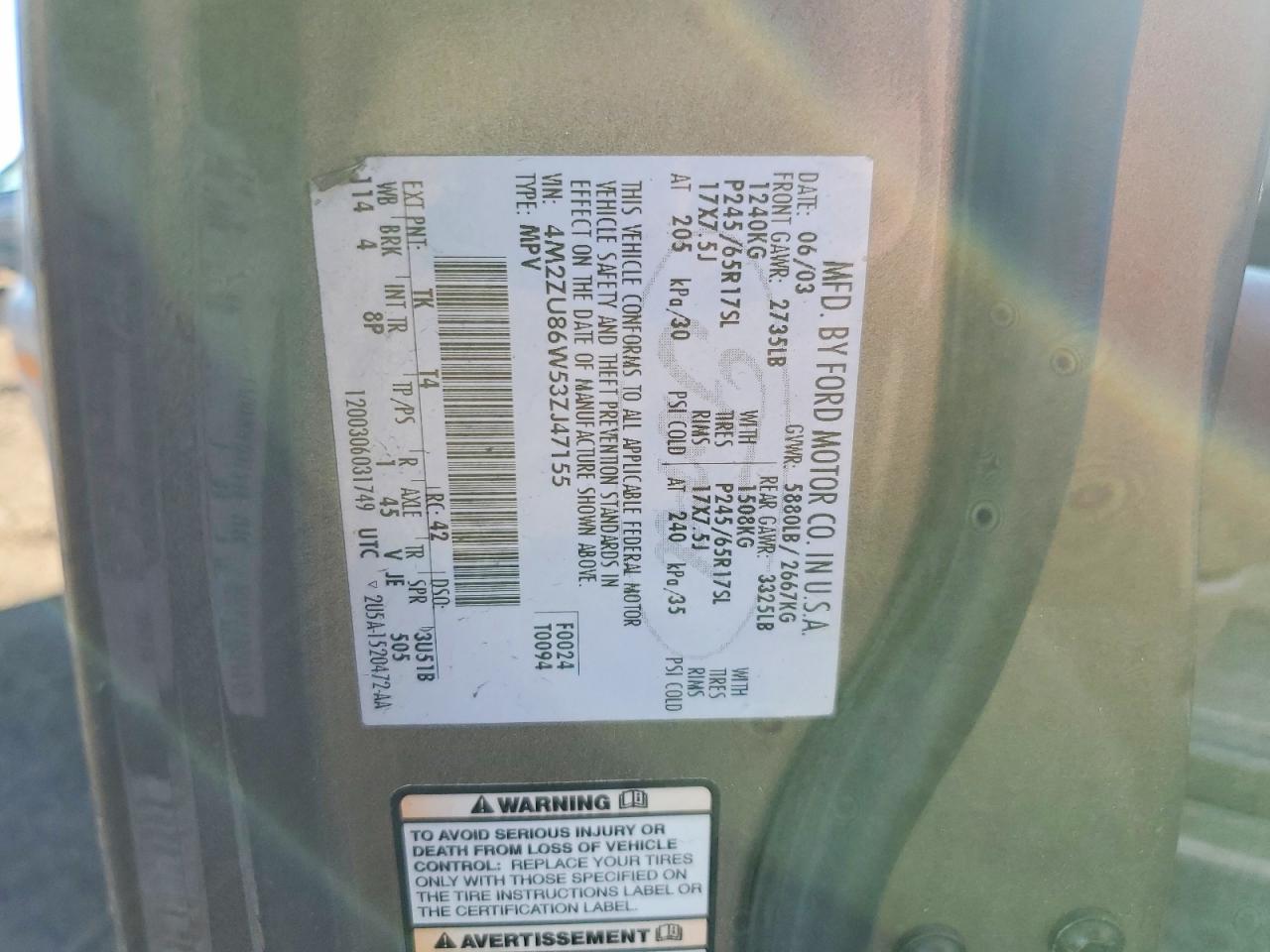 2003 Mercury Mountaineer