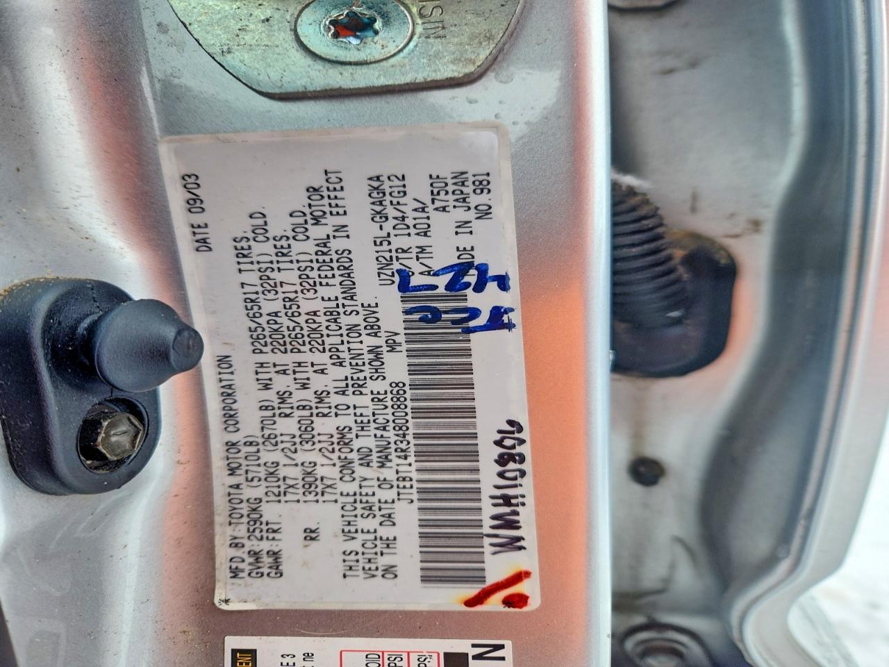 2004 Toyota 4runner SR5