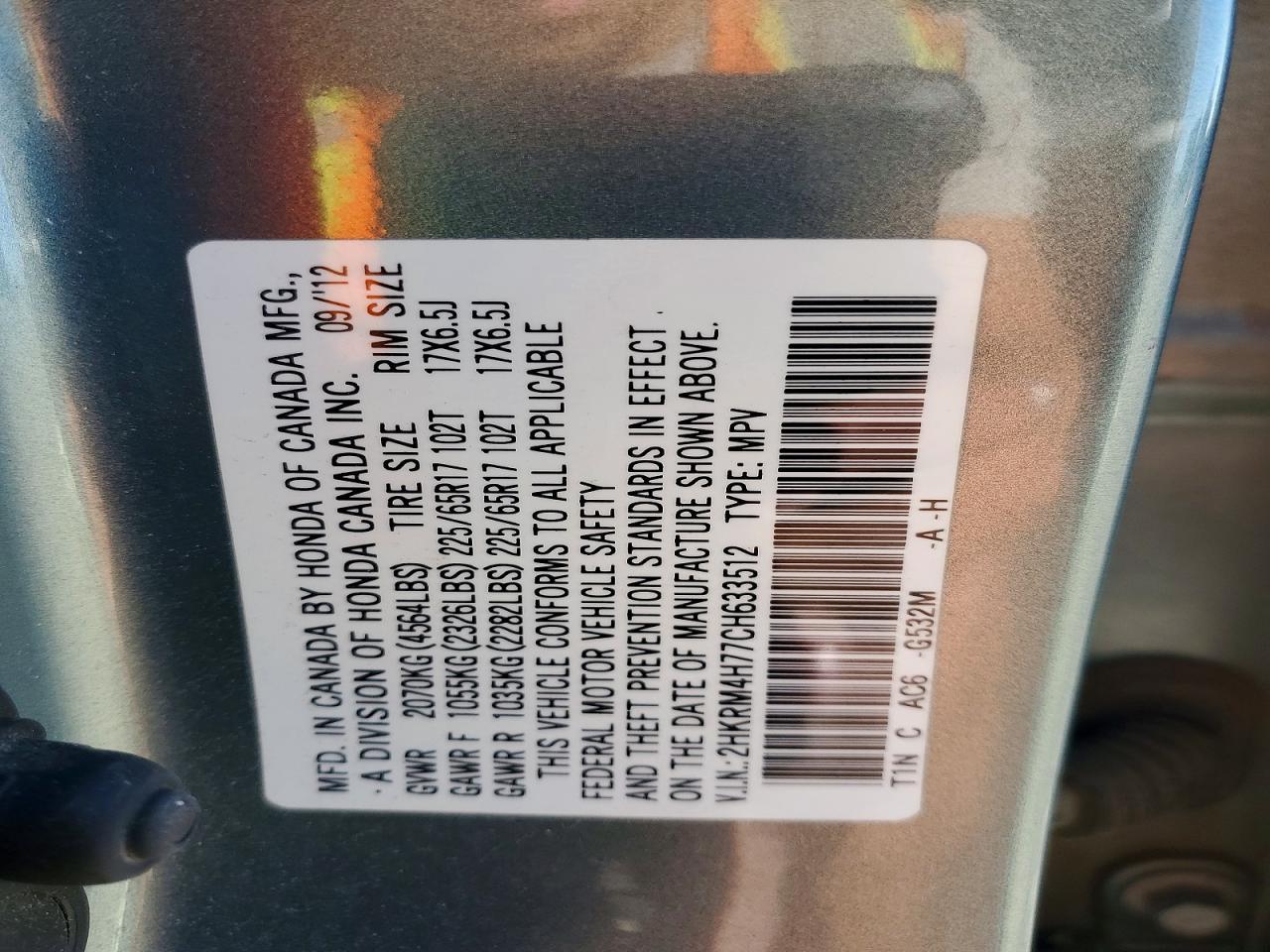 2012 Honda Cr-v exl