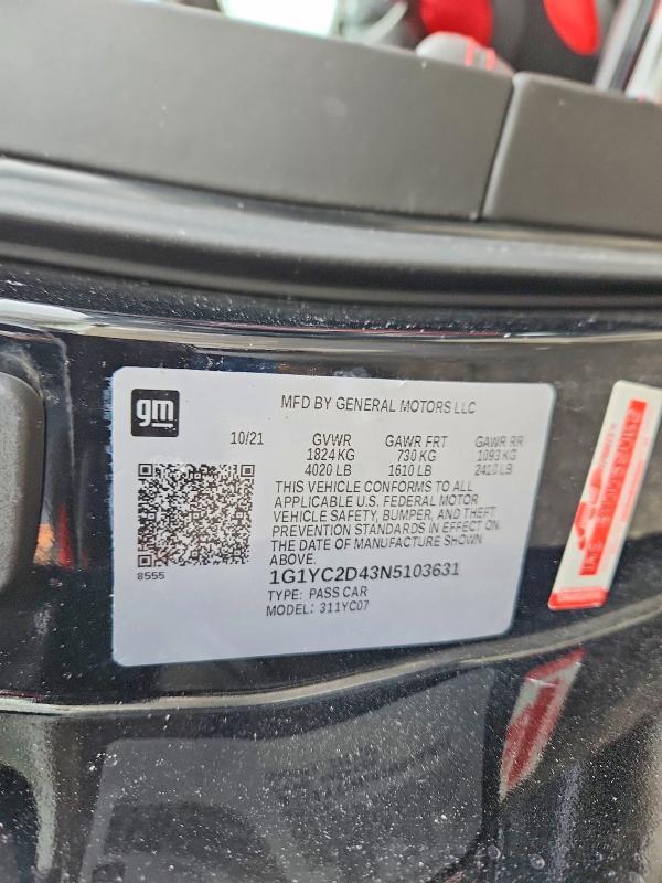 2022 Chevrolet Corvette Stingray 3LT