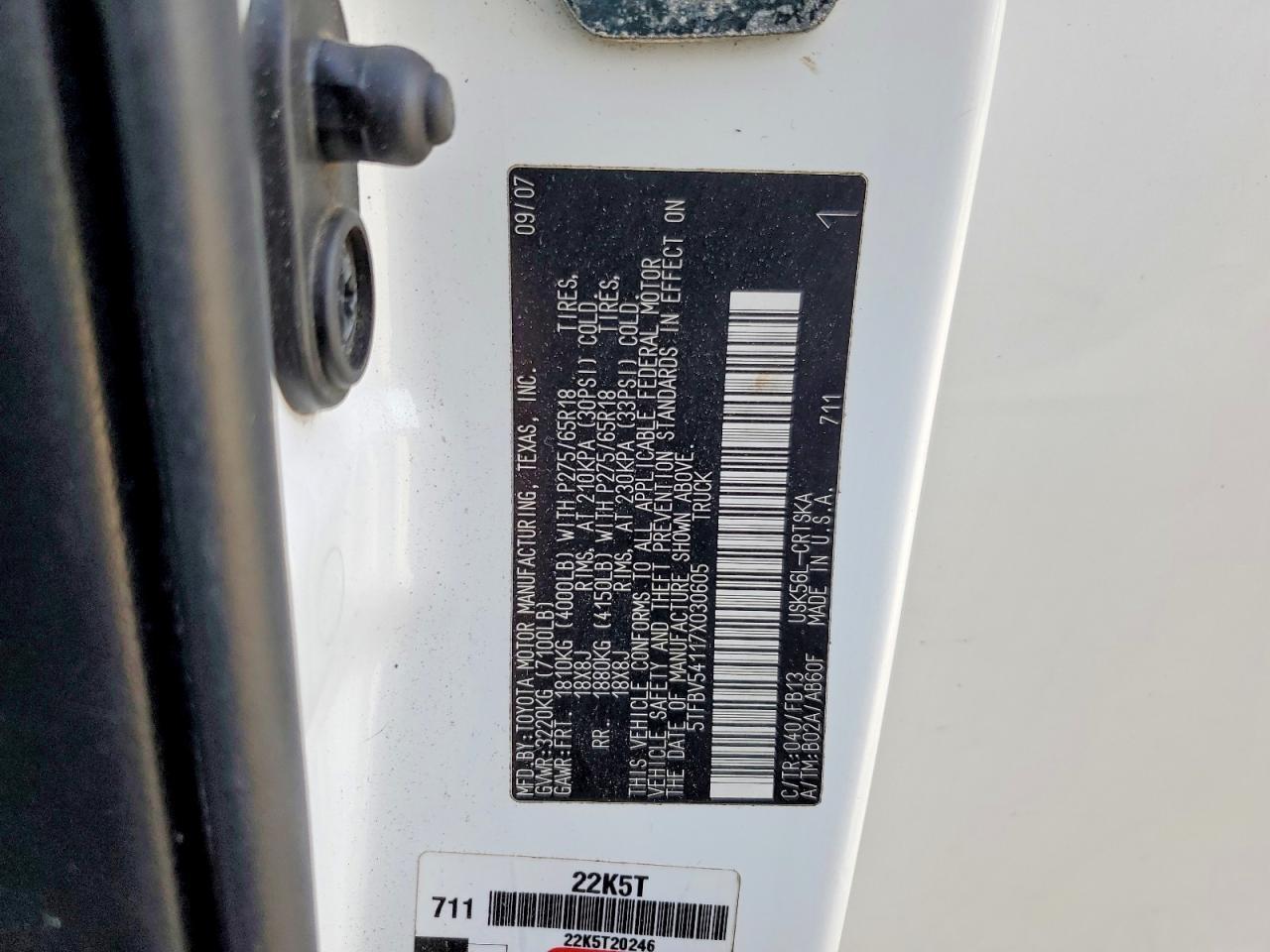 2007 Toyota Tundra Double cab SR5
