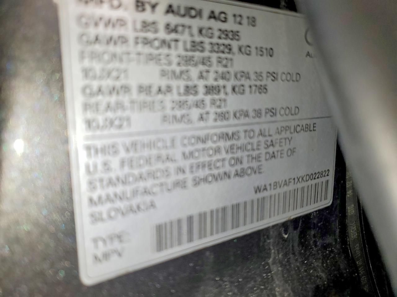 2019 Audi Q8 Premium Plus