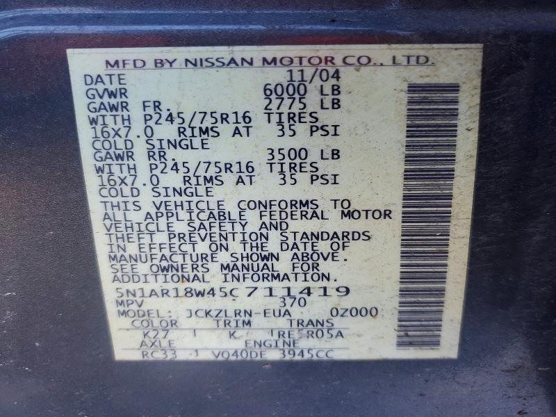 2005 Nissan Pathfinder le