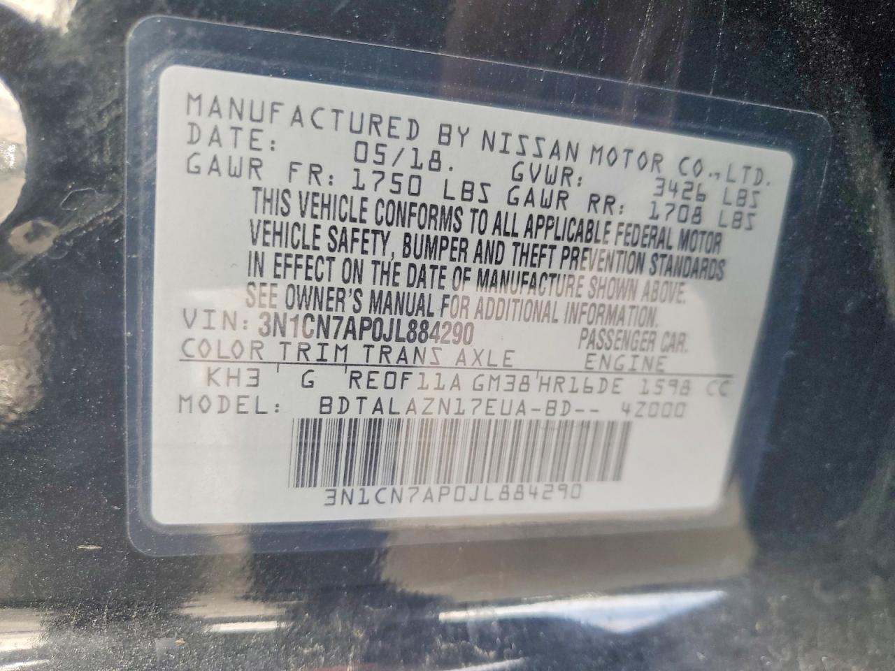 2018 Nissan Versa s