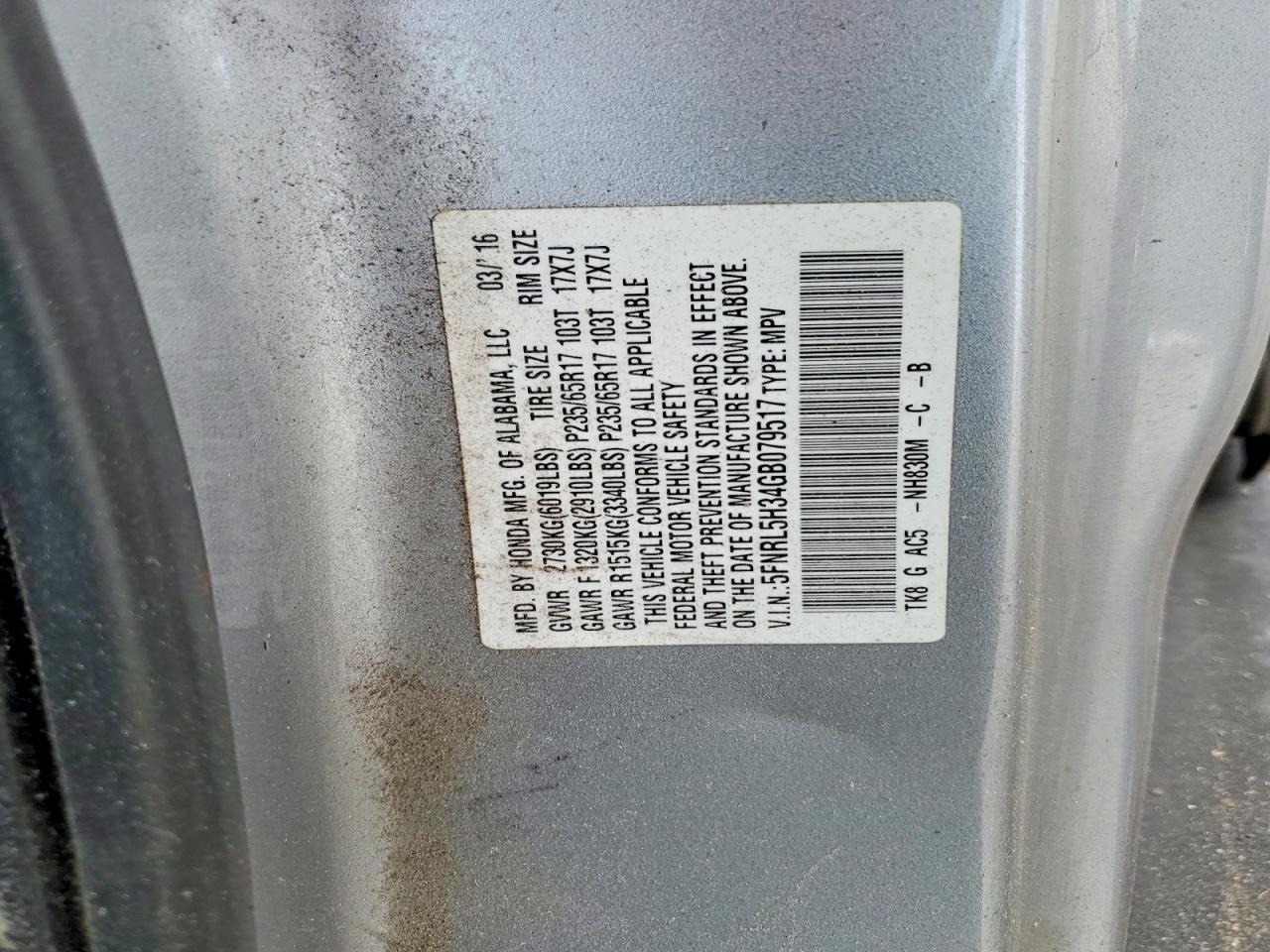2016 Honda Odyssey se