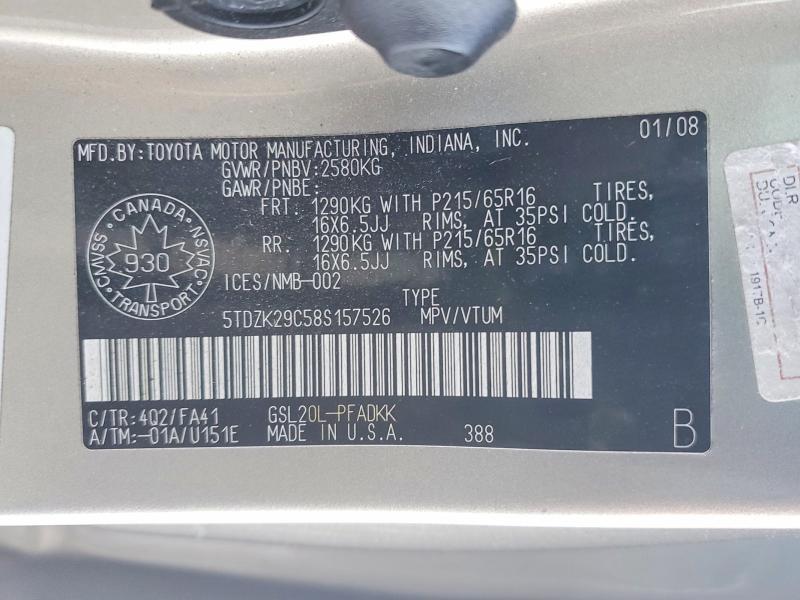 2008 Toyota Sienna ce
