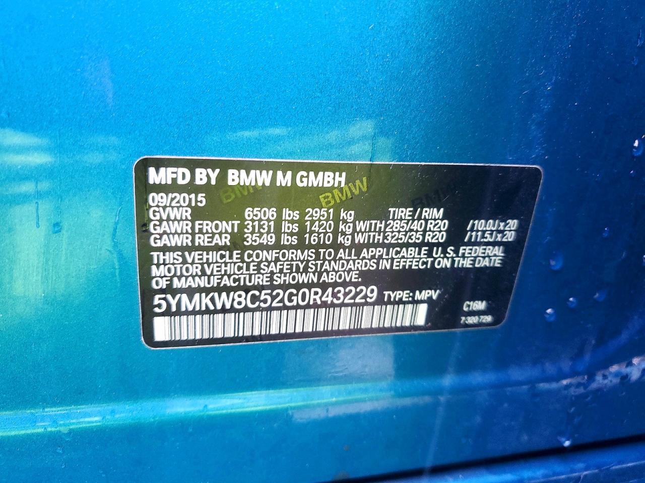 2016 BMW X6 m