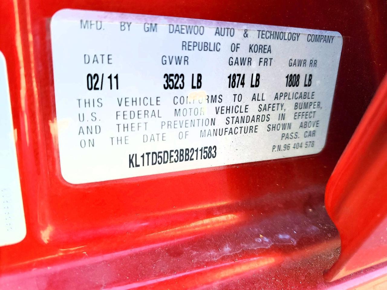 2011 Chevrolet Aveo ls