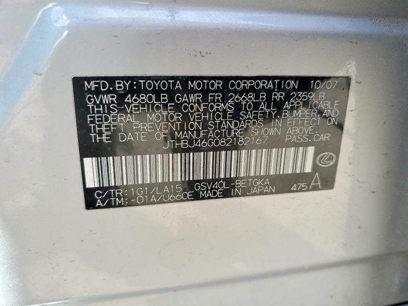 2008 Lexus Es 350 Base