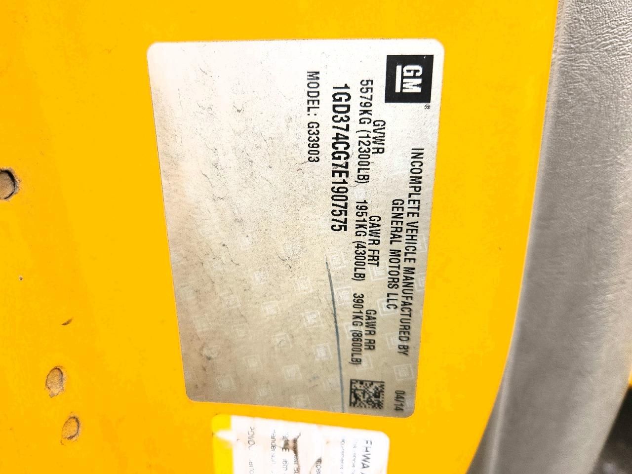 2014 GMC Savana Cutaway G3500