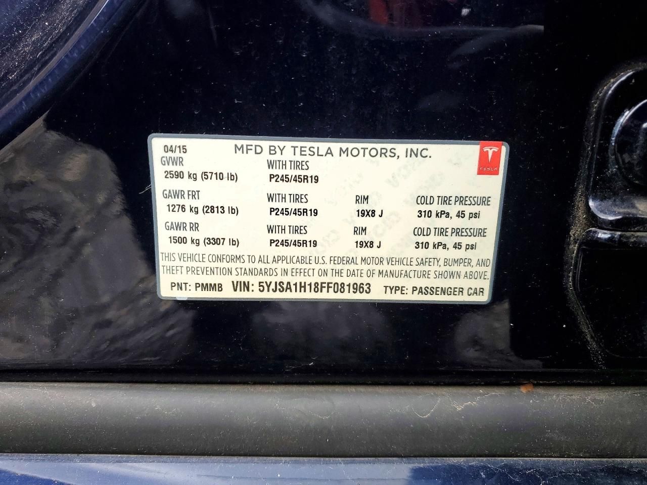 2015 Tesla Model s 85