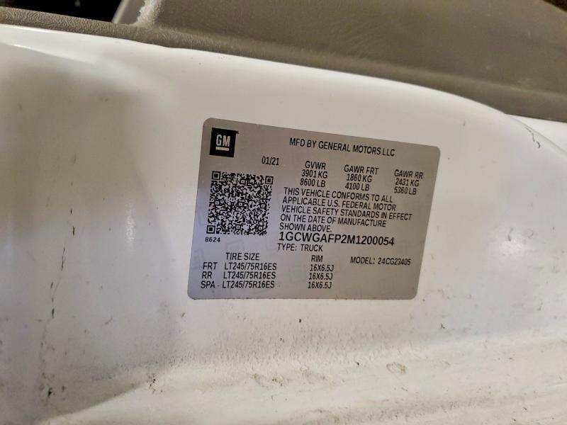 2021 Chev Rolet Express 2500 Cargo Utility / Service Van