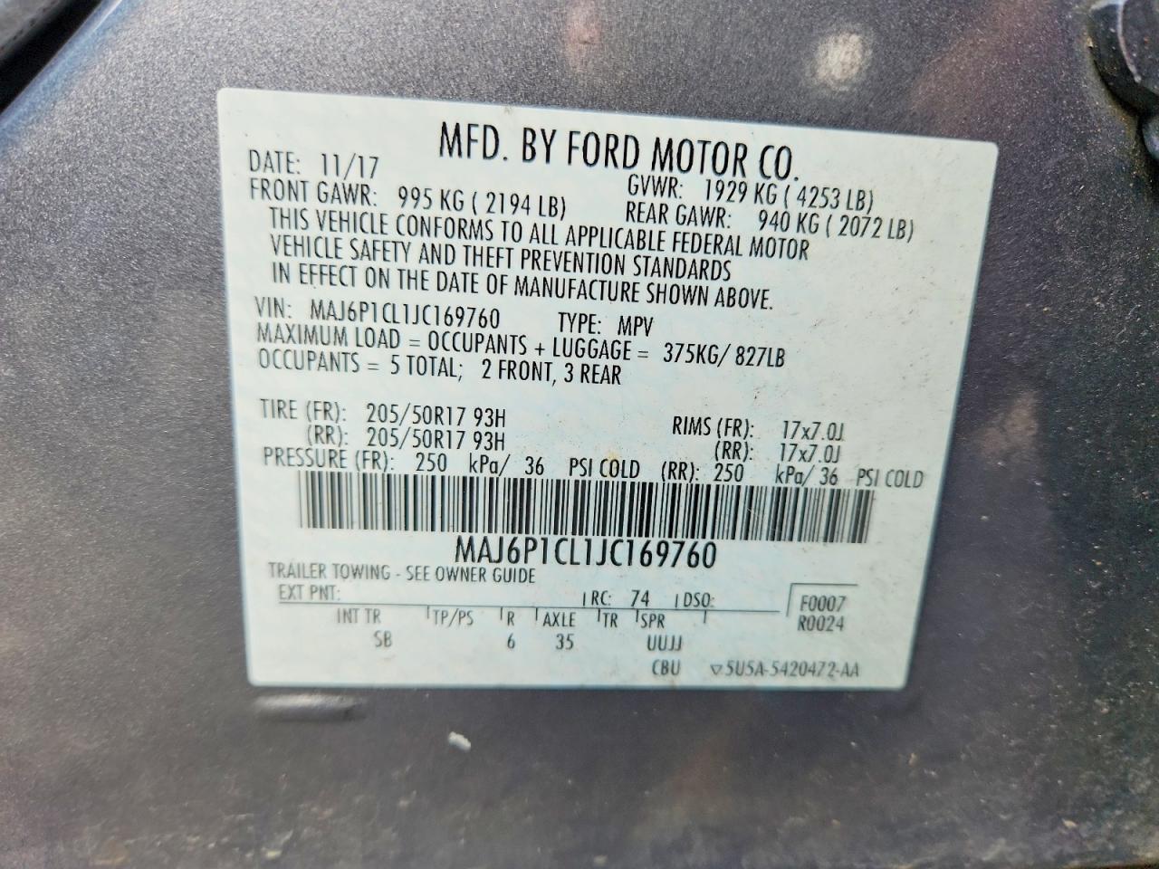 2018 Ford Ecosport ses