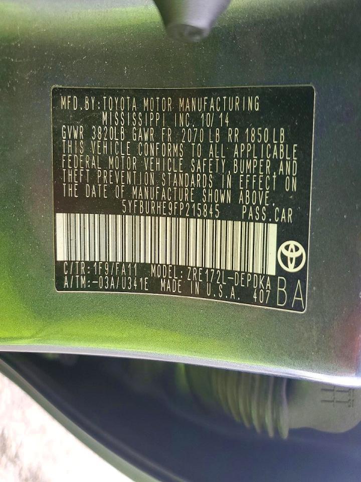 2015 Toyota Corolla l
