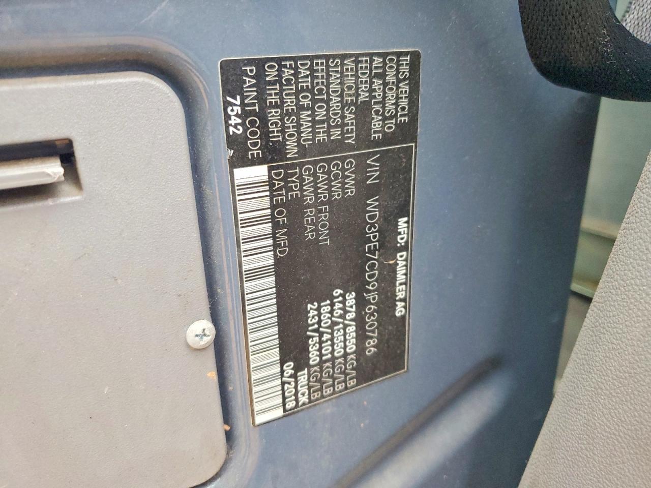 2018 Mercedes-Benz Sprinter 2500 Delivery Van