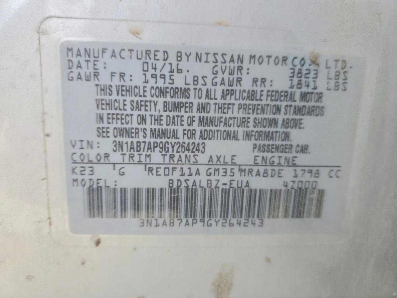 2016 Nissan Sentra s