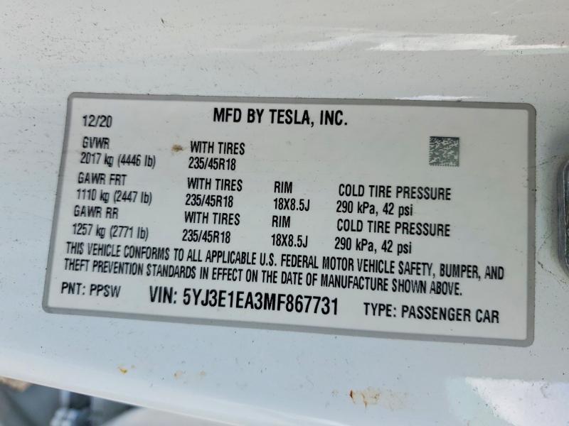 2021 Tesla Model 3