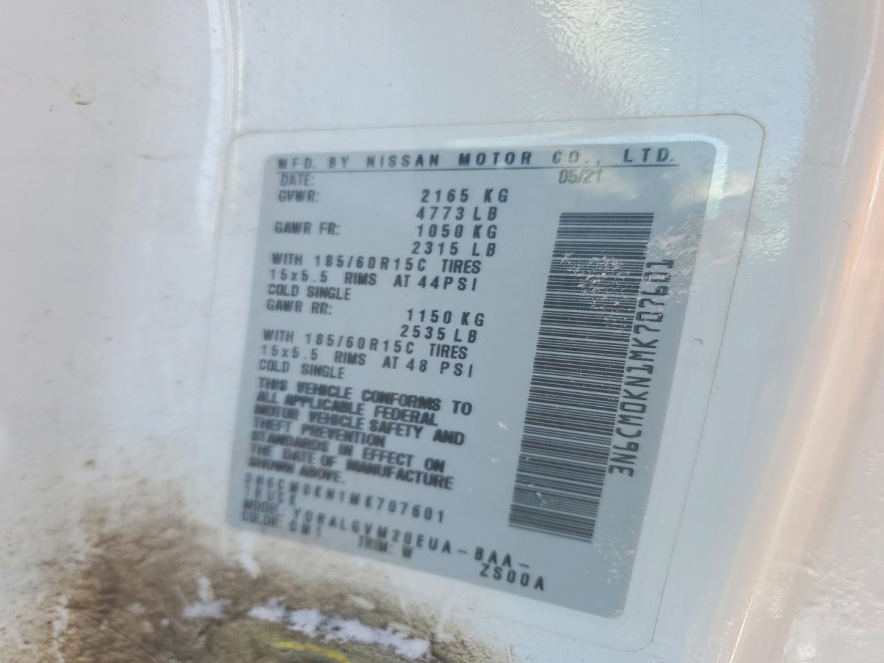 2021 Nissan Nv200 2.5s