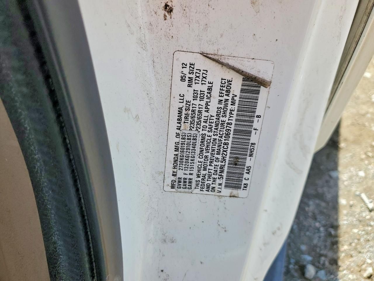 2012 Honda Odyssey lx