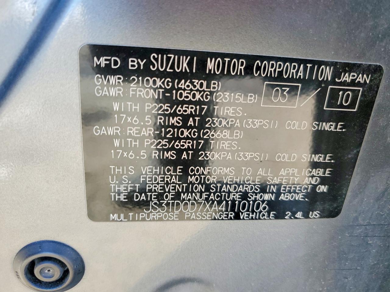 2010 Suzuki Grand Vitara jlx