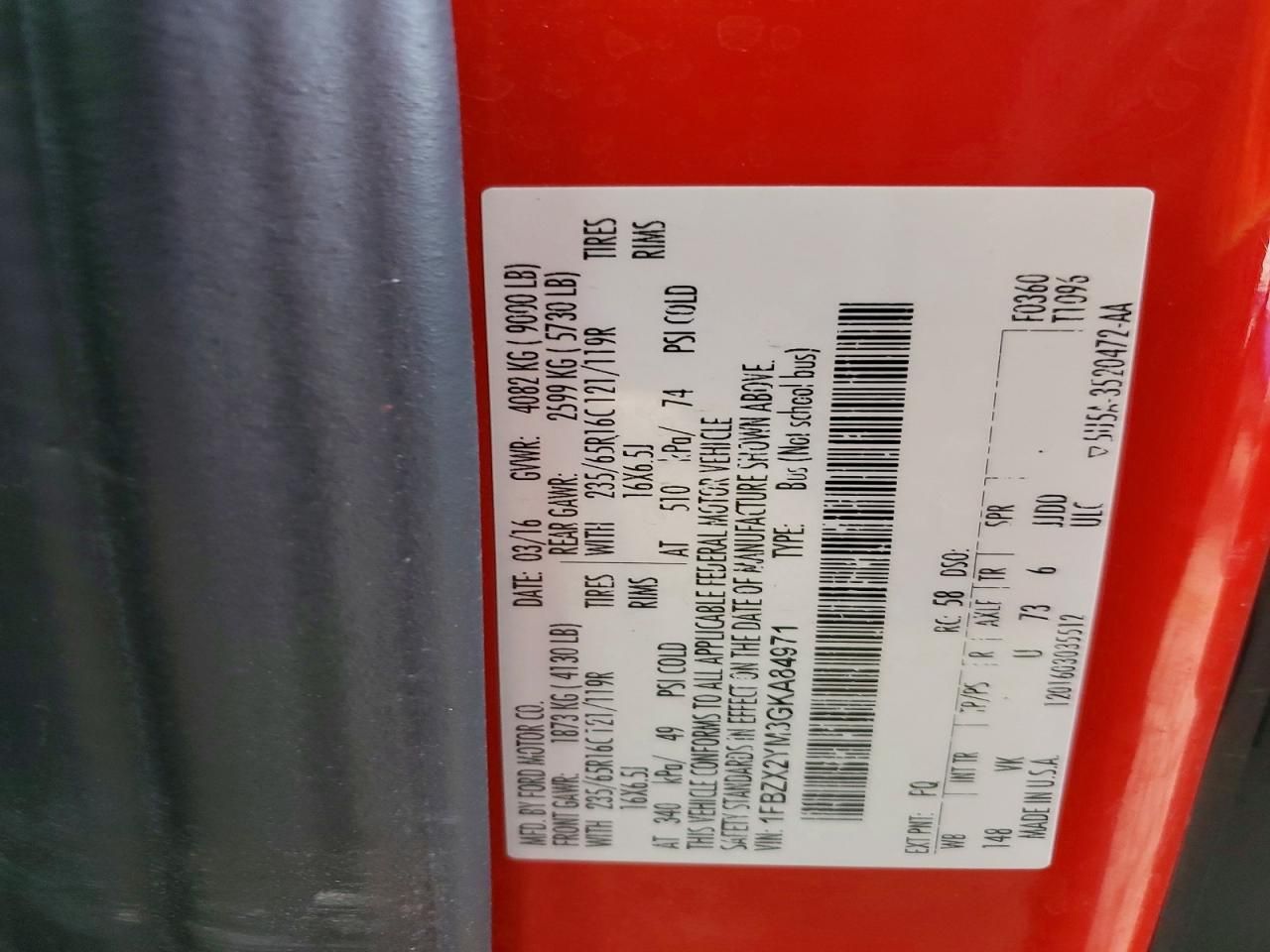 2016 Ford Transit T-350