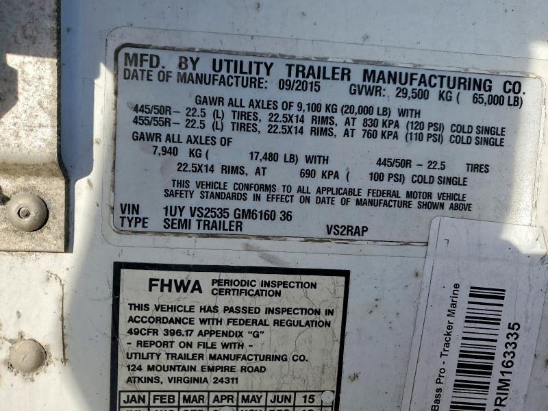2016 Utility Reefer TRL-Refrigerated Van Trailer